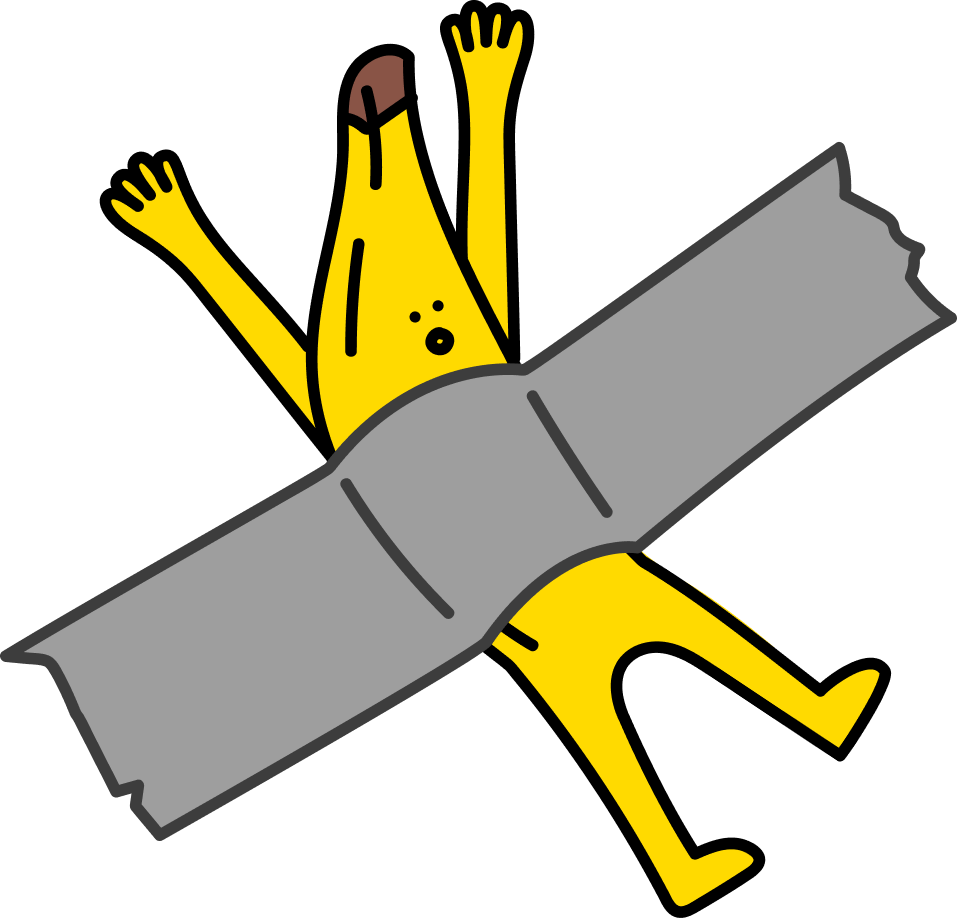 Banana taped to the wall